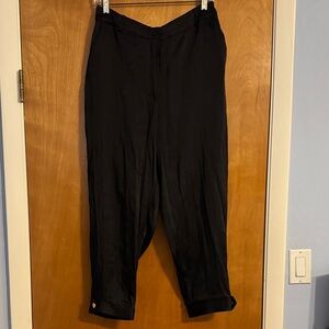 Zara Black Satin Cropped Pants